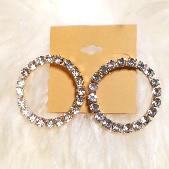 3 for $15 Rhinestone Circle Earrings - Picture 4 of 4